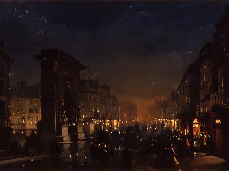 Parigi, boulevard et porte Saint Denis, 1855